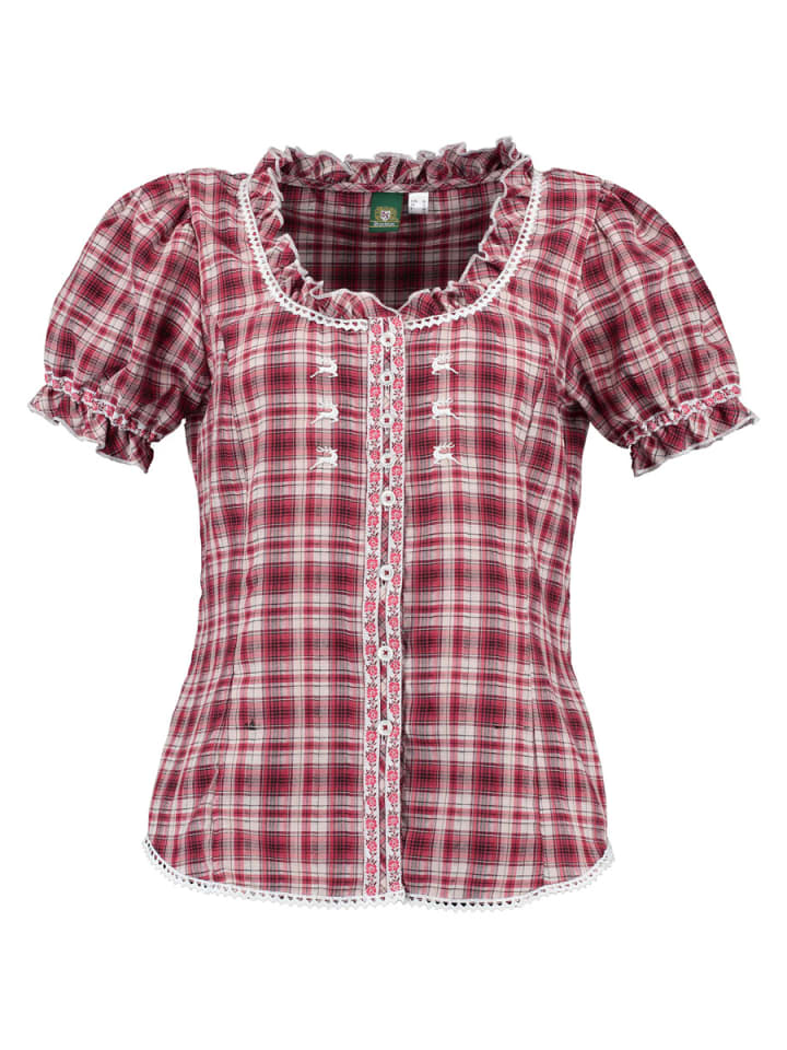 

Традиционная блузка Playap средне-красного цвета OS-Trachten