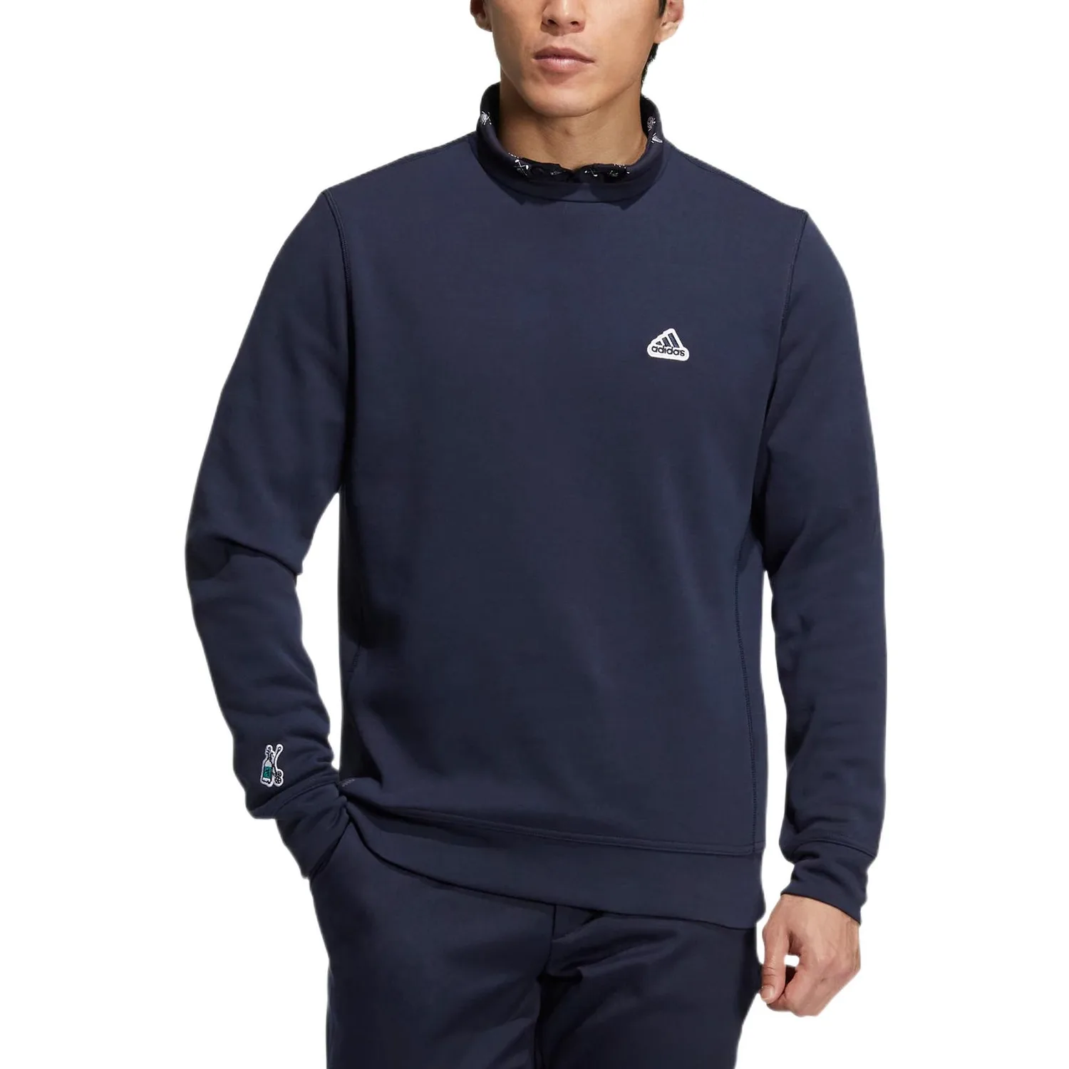 Adidas Свитшот мужской темно-синий с круглой горловиной Moderate Regular — фото 2