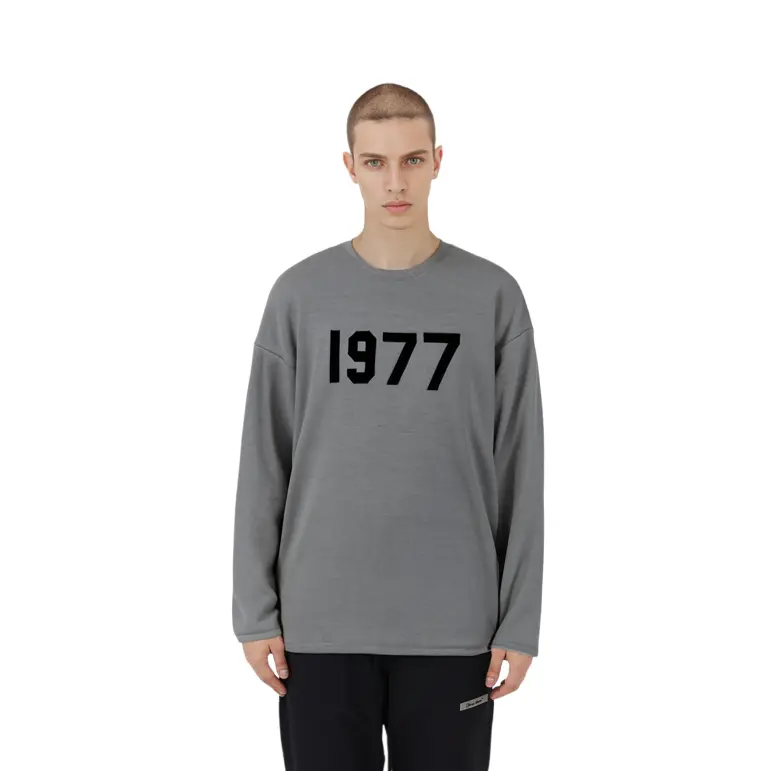 SS22 Толстовка мужская темно-овсяная Fear Of God Essentials, серый — фото 4