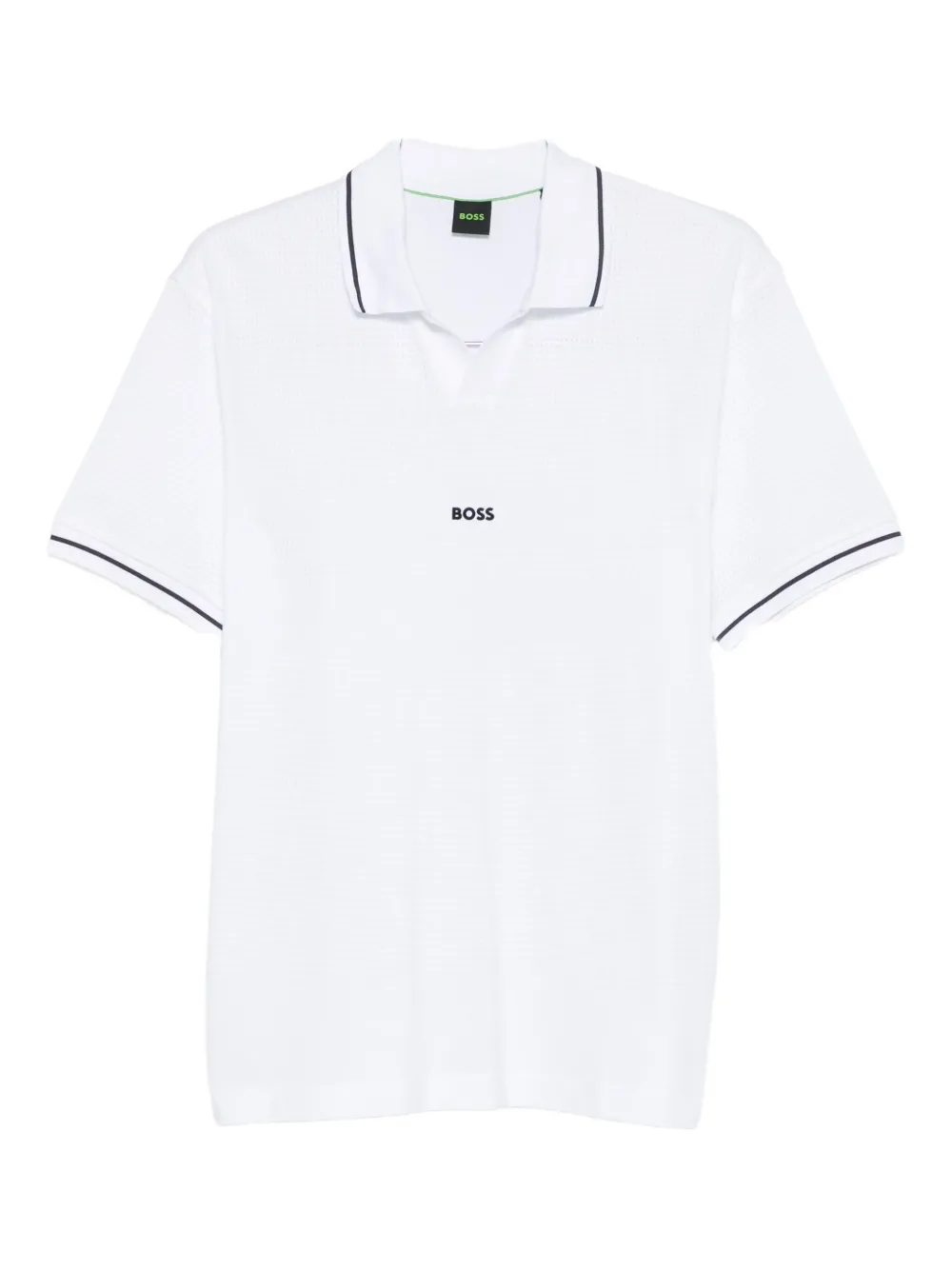 

Поло из жаккарда Boss, белый