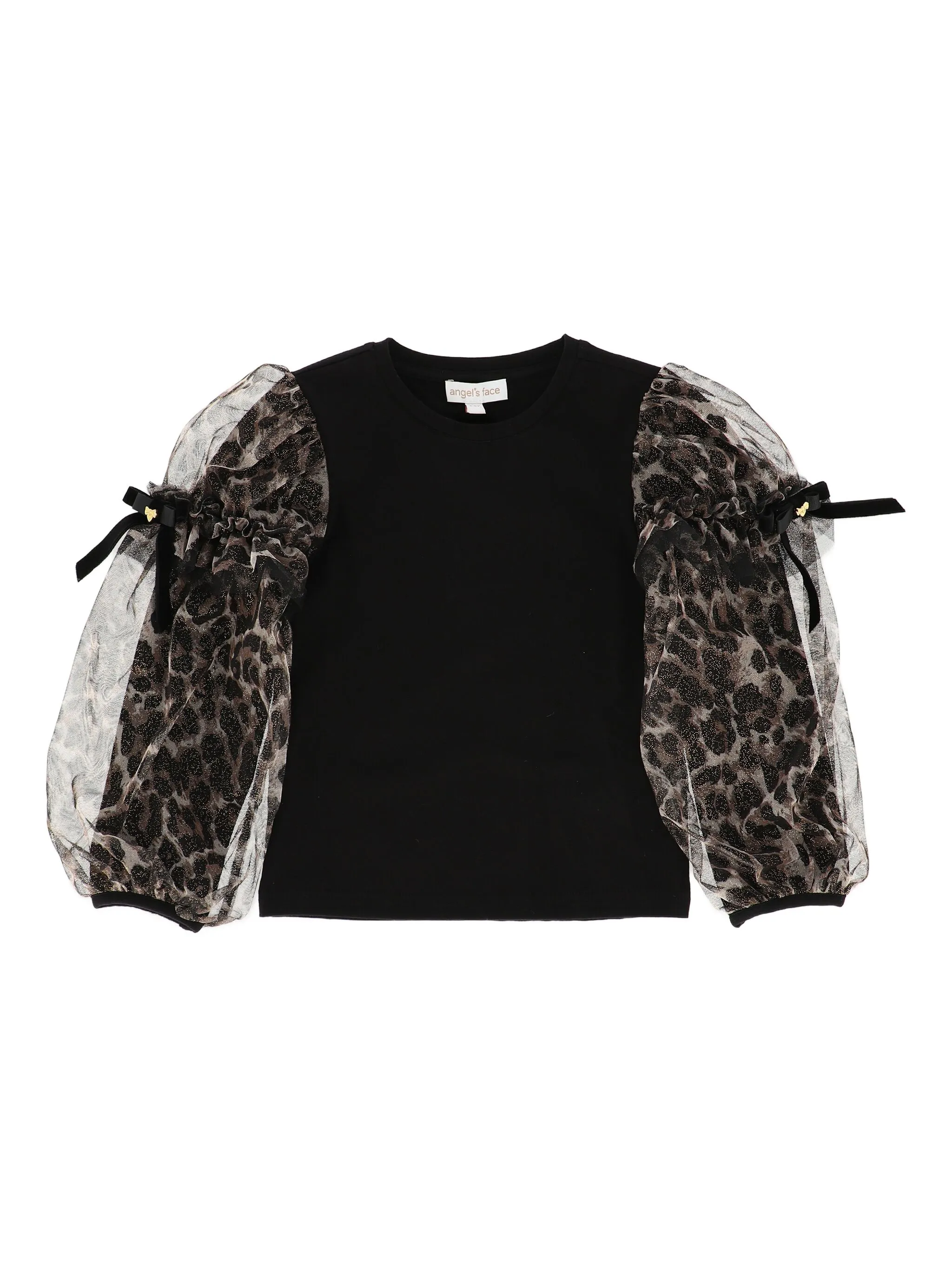 

Топ с объемными рукавами и леопардовым принтом Angel'S Face Kids, черный