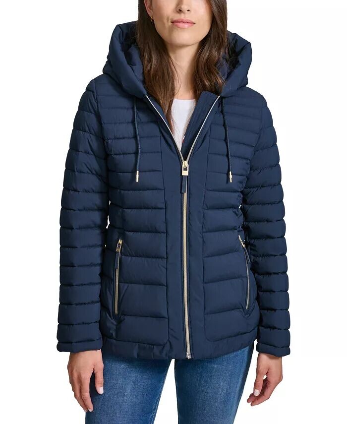 

Женское складное стеганое пальто с капюшоном Tommy Hilfiger, синий