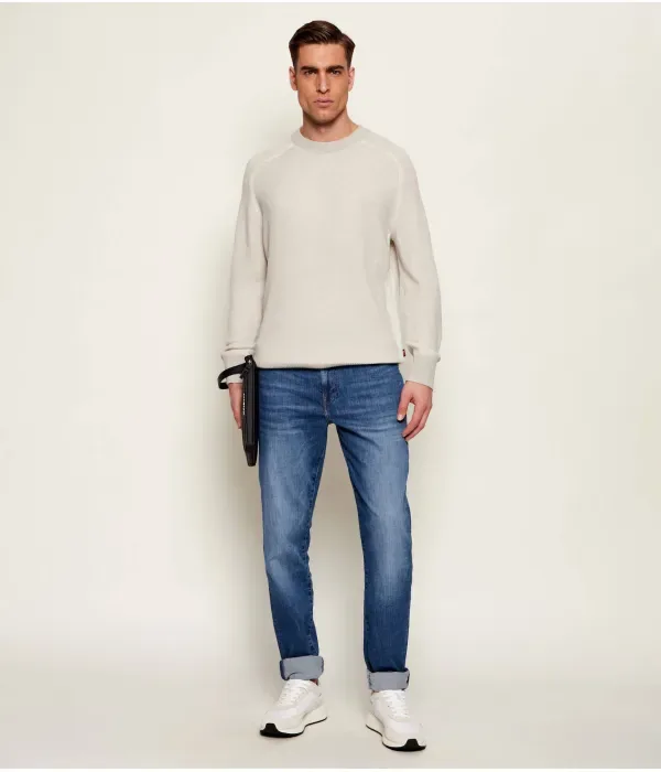 Шерстяной свитер Akajer relaxed fit Boss Orange, бежевый — фото 2