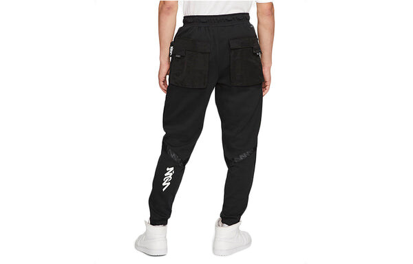 Спортивные штаны Air Jordan Dri-FIT Zion Big Pocket Patchwork Print Knit Sports Bundle Feet Pants Black, черный — фото 4