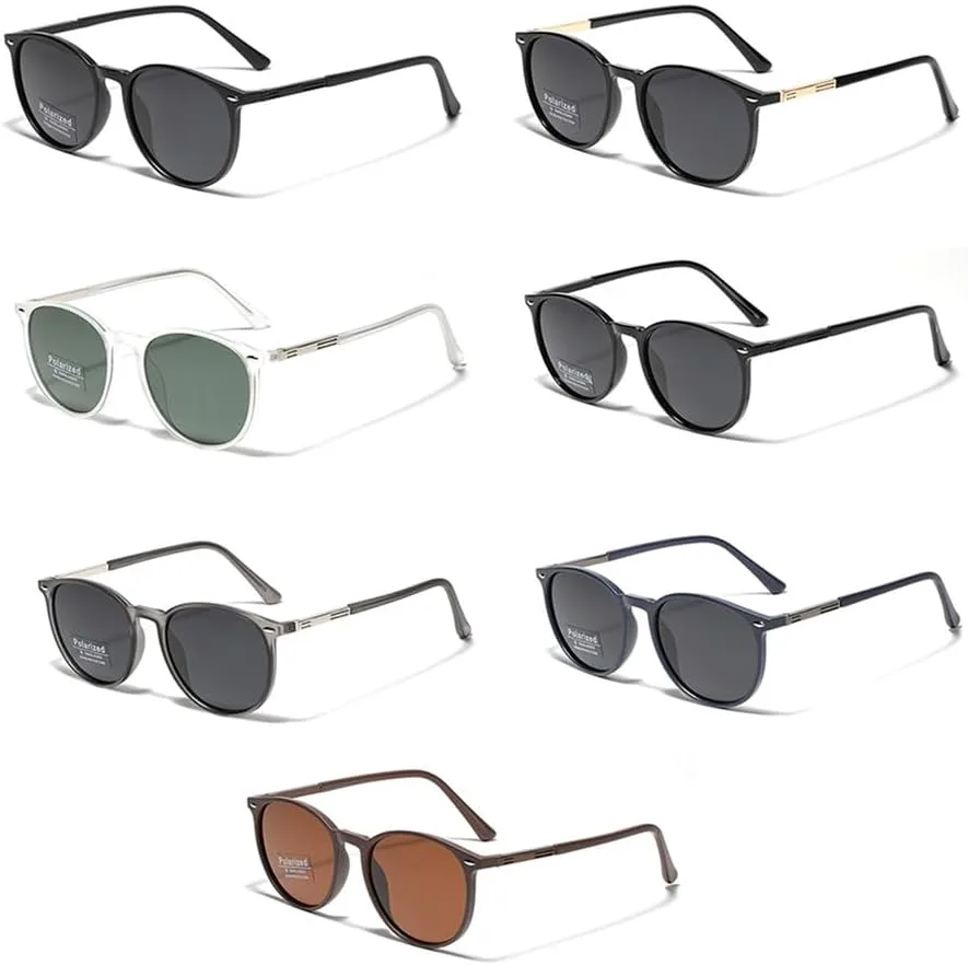 

Круглые солнцезащитные очки для женщин, поляризованные солнцезащитные очки для мужчин, очки для вождения, сверхлегкие мужские солнцезащитные очки VFDHN, Gray