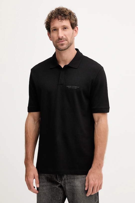 

Хлопковая поло Armani Exchange, черный