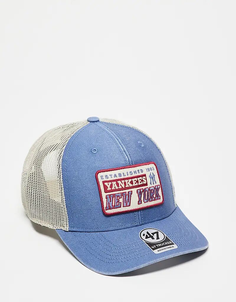 

Кепка дальнобойщика с нашивкой 47 Brand NY Yankees синего цвета