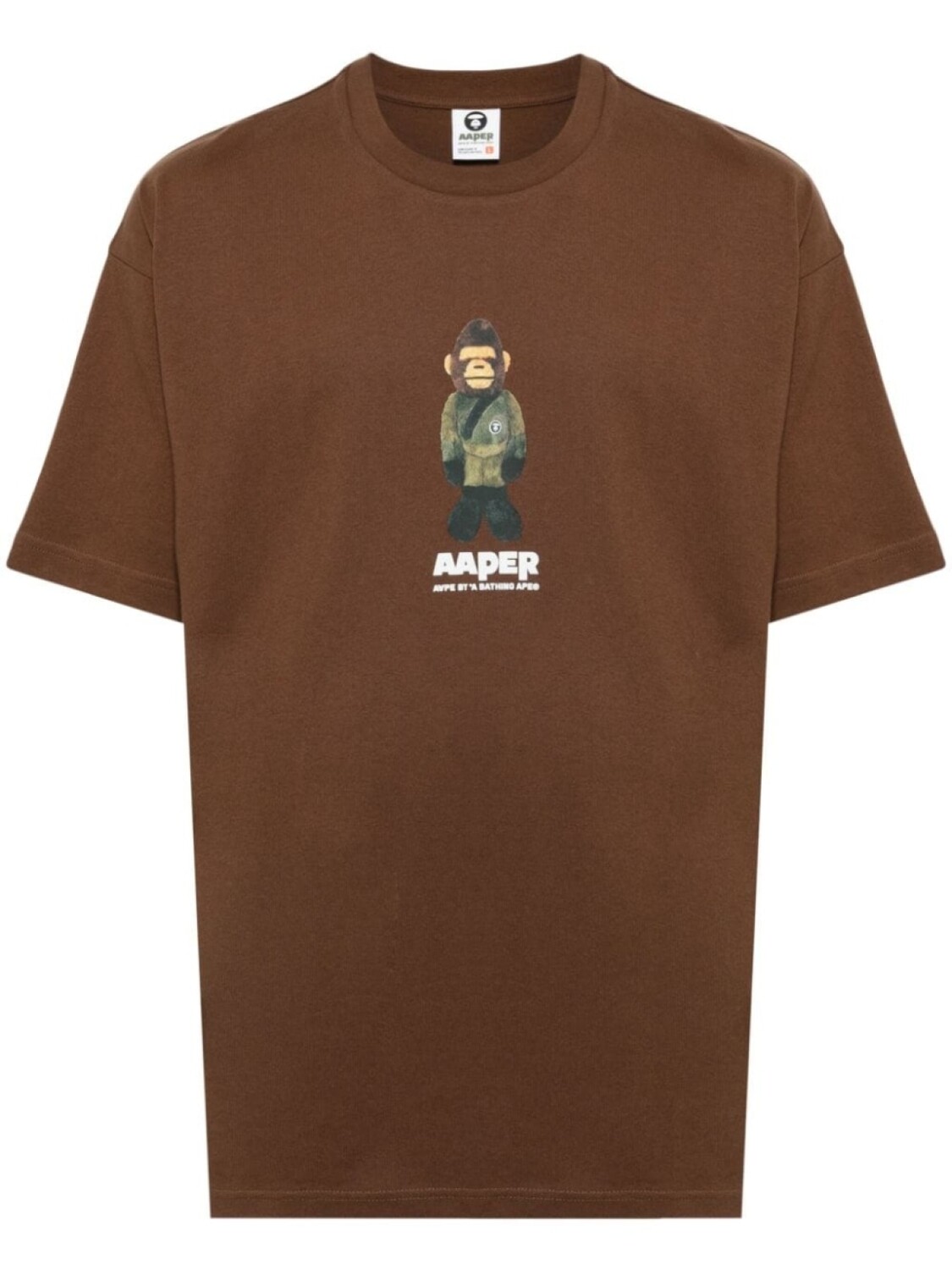 

AAPE BY *A BATHING APE футболка с логотипом, коричневый