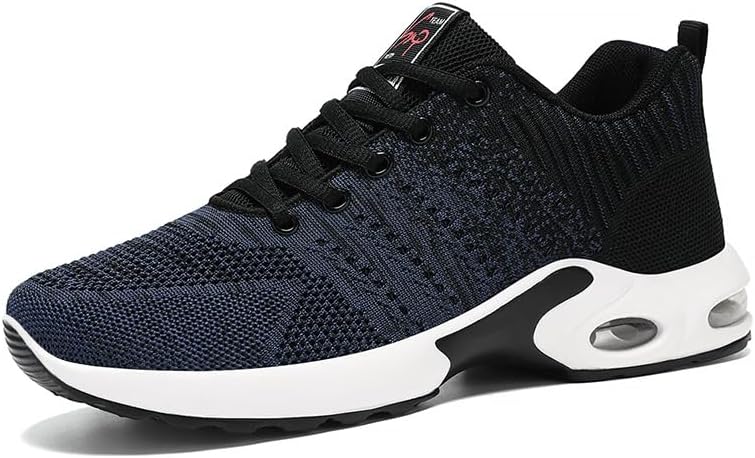 

Мужские кроссовки для бега, легкие, дышащие, с верхом из трикотажа, шнуровкой, сетчатые, удобные, модные, повседневные кроссовки для тренировок и спорта Generic, черный