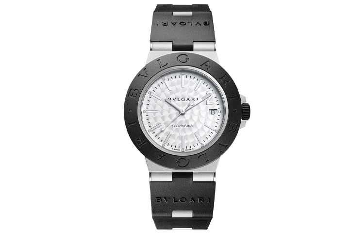 

BVLGARI Часы Wrist Watch Automatic Mechanical Movement Rubber Strap 40mm White Dial Men's Watch, White Dial