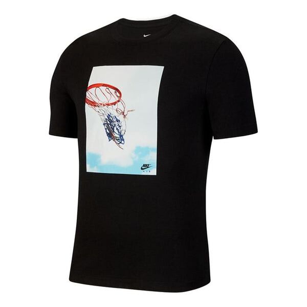 

Футболка basketball printing sports round collar male black Nike, черный