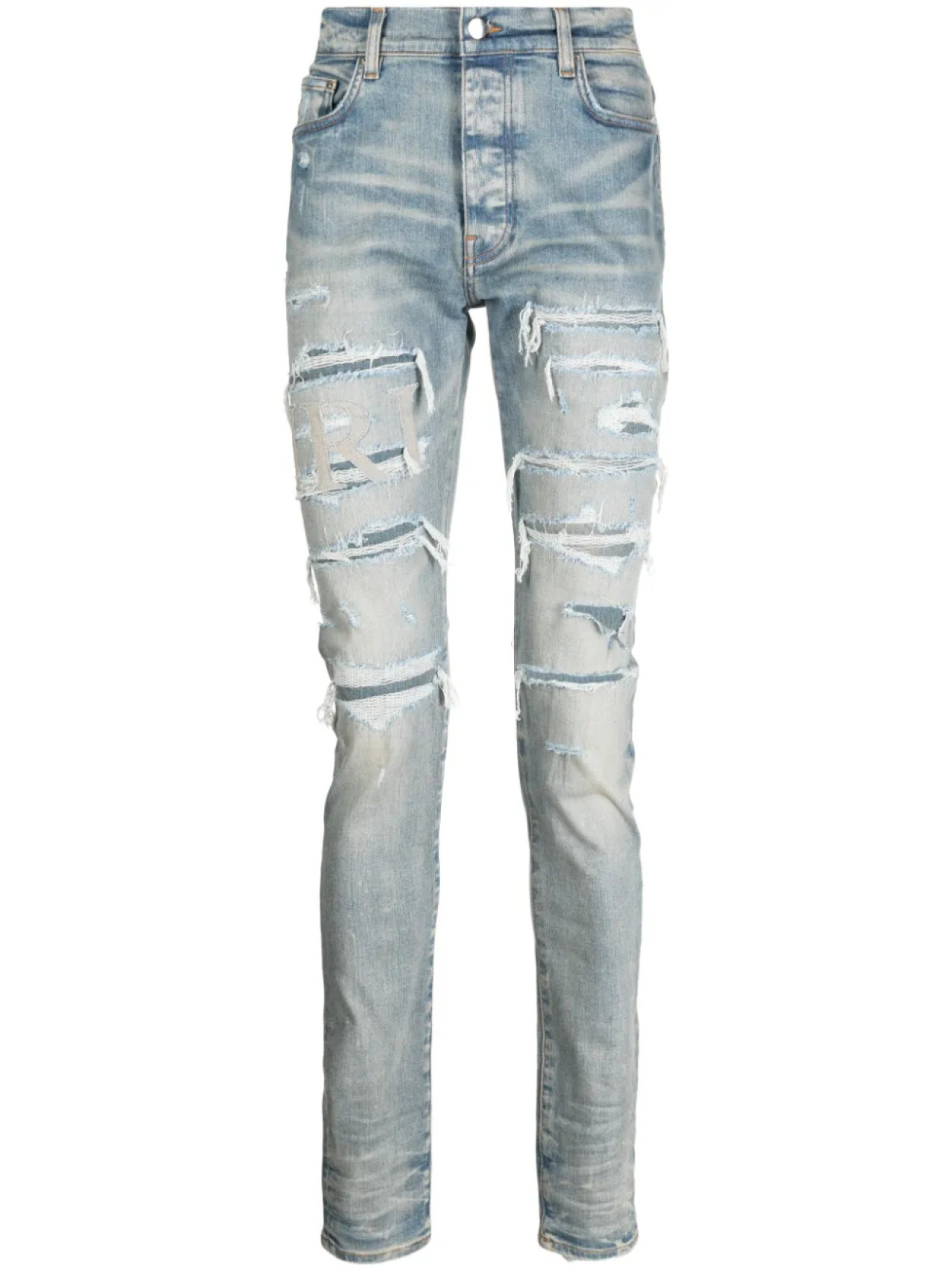 

AMIRI джинсы скинни Varsity с прорезями, синий