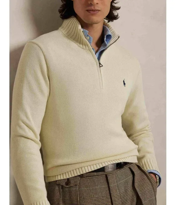 Свитер regular fit Polo Ralph Lauren, кремовый — фото 4