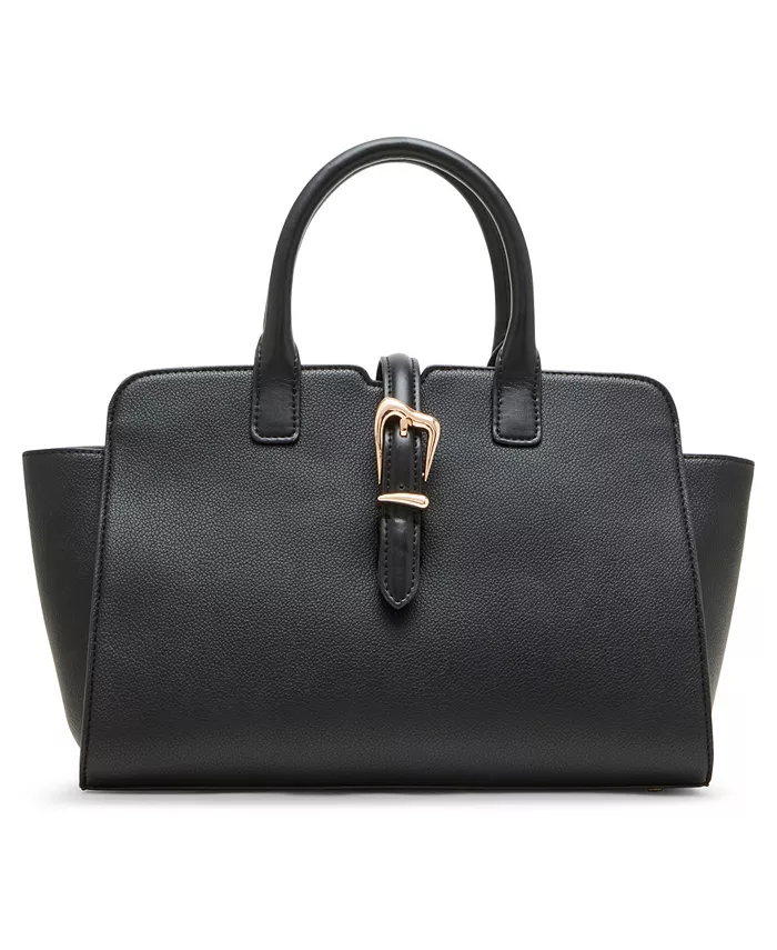 

Сумка-сатчел с рельефной пряжкой и съемным ремнем Anne Klein, черный