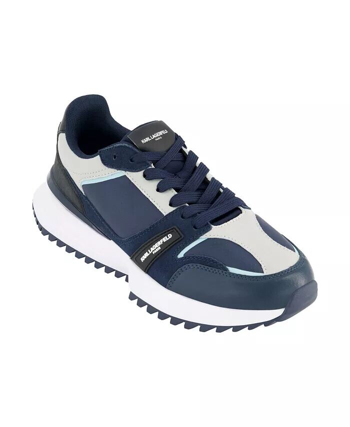 

Мужские кожаные кроссовки на двухцветной подошве KARL LAGERFELD PARIS, синий