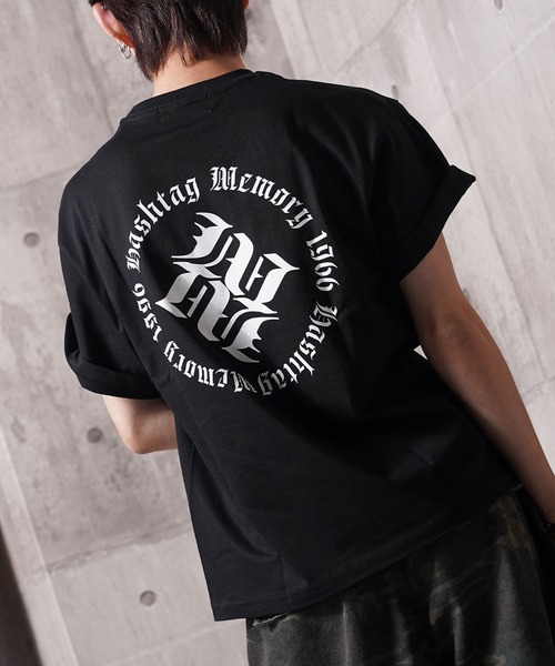 

#MEMORY Футболка с коротким рукавом, логотип Old English M, бренд MEMORY, черный