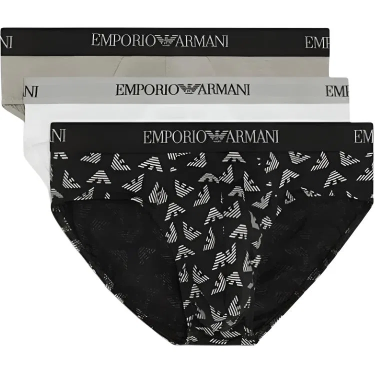 Боксеры Emporio Armani 3 шт серый+черный+белый