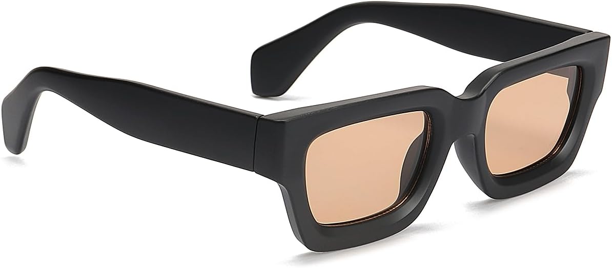 

Модные квадратные солнцезащитные очки для мужчин и женщин, толстые прямоугольные солнцезащитные очки с защитой от УФ-излучения, дизайнерский стиль GFUIARA, A-black/Brown