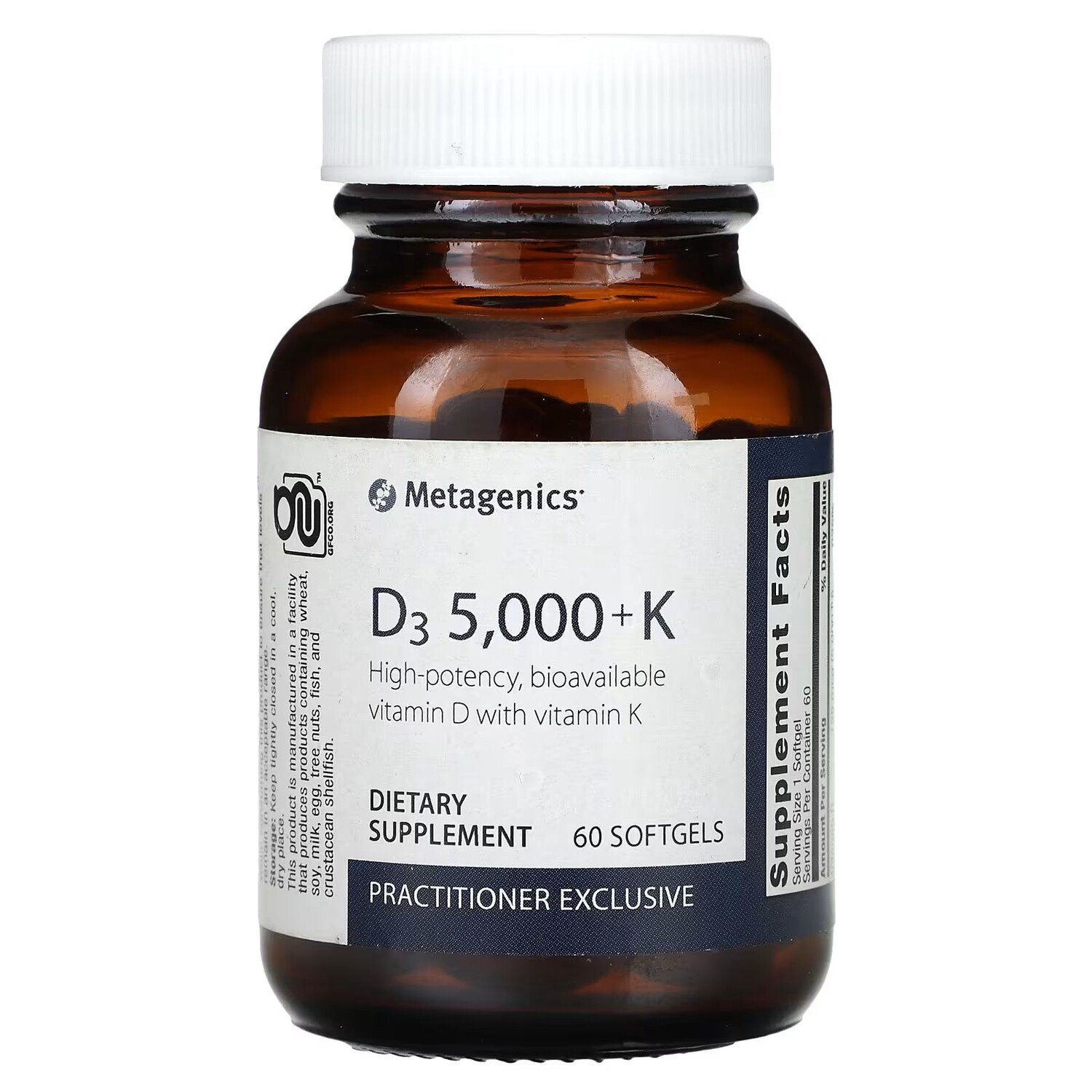 

D3 5000 + К, 60 мягких таблеток Metagenics