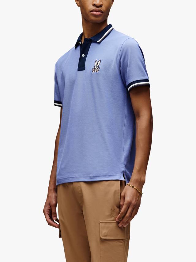 

Wade хлопковая пике короткий рукав поло Psycho Bunny, Blue Ice