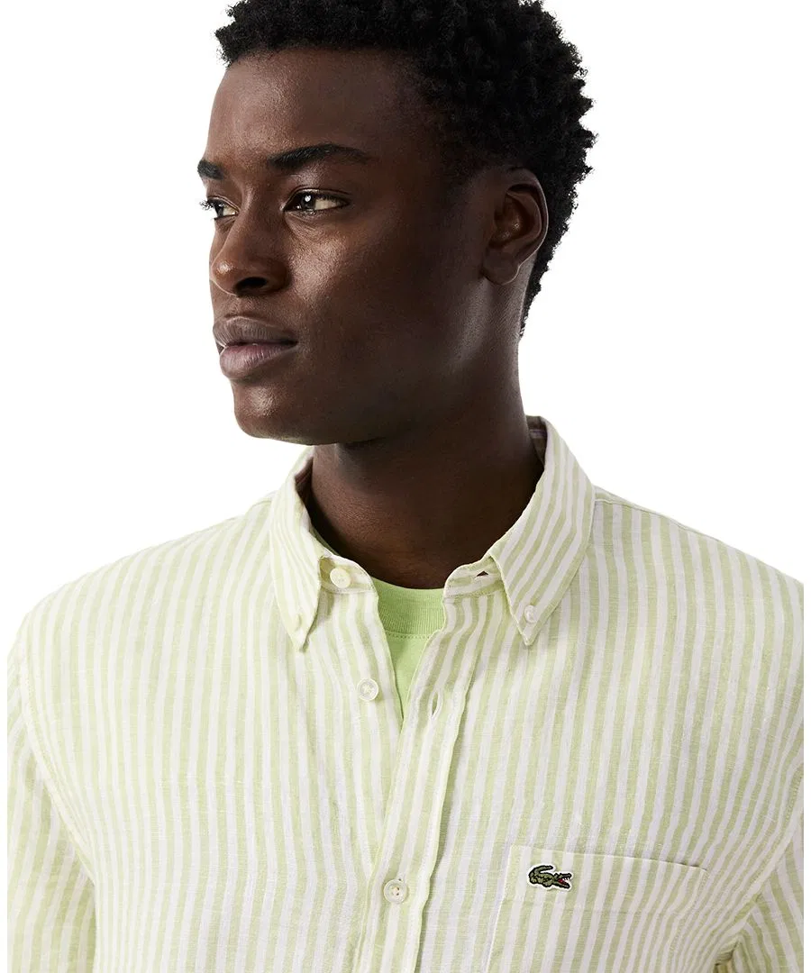 Мужская льняная рубашка стандартного кроя Lacoste — фото 3