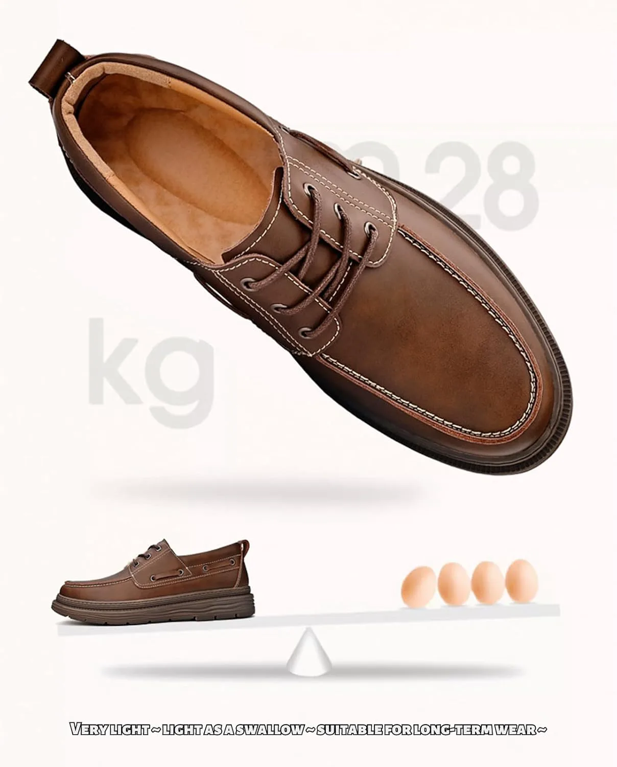 

Мужские лоферы на шнуровке из натуральной кожи, удобные повседневные туфли с круглым носком на платформе, ручная прошивка, стильные классические рабочие обувь DifaBack, коричневый