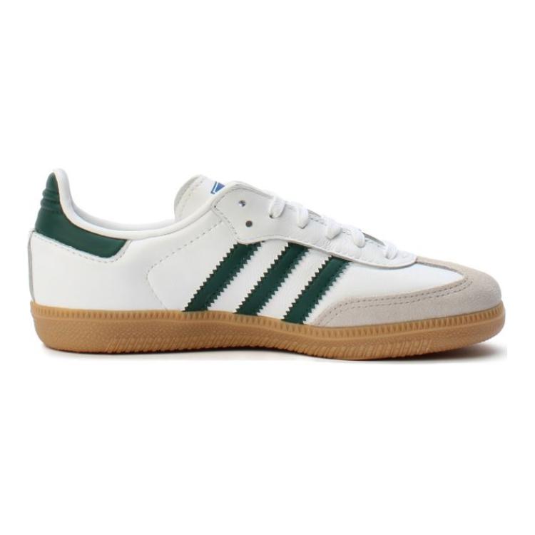 Adidas Samba OG Облачно-белый Университетский зеленый Жевательная резинка Детская Adidas Originals, Белый Зеленый — фото 2