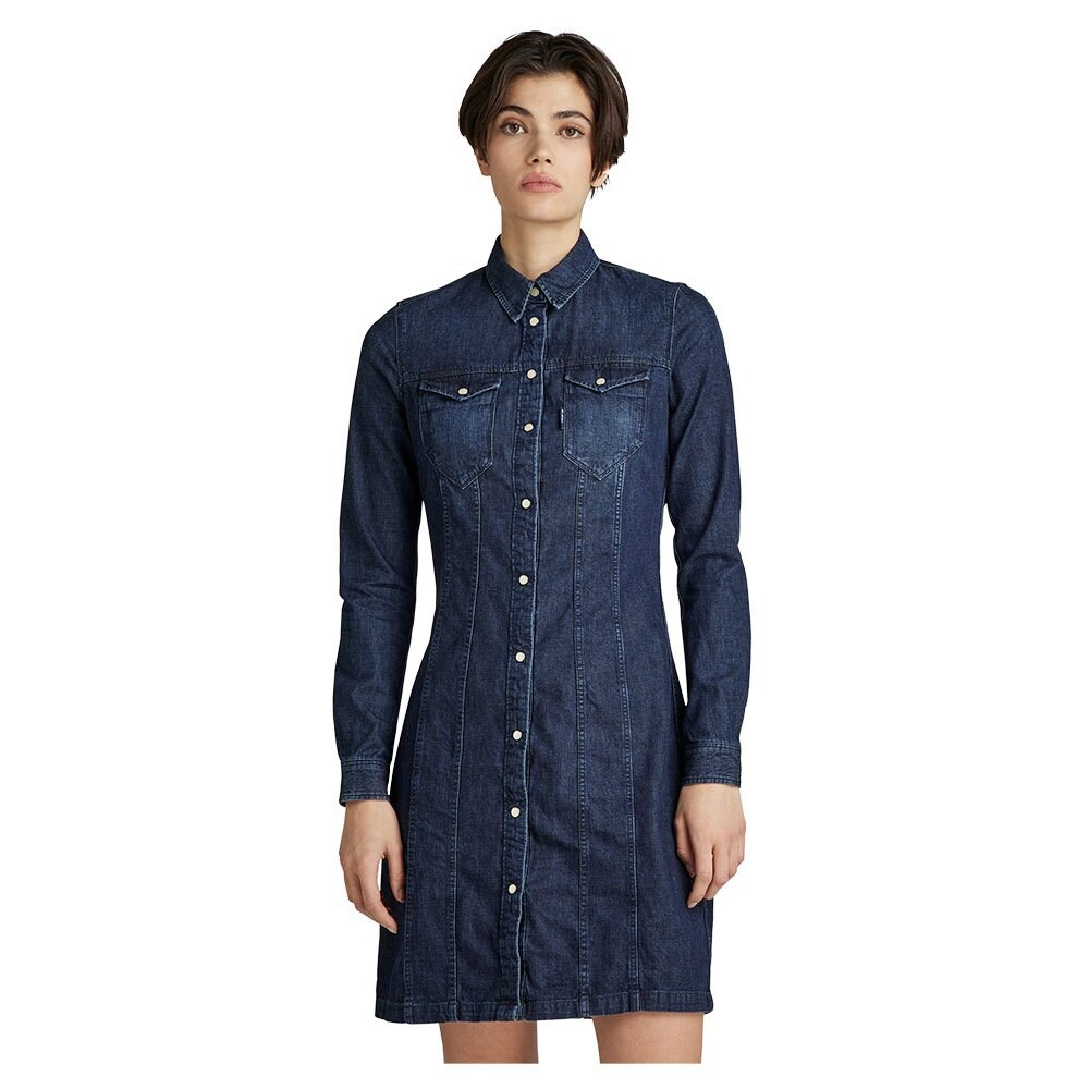 

Платье G-Star Tacoma Slim Flare Long Sleeve, синий