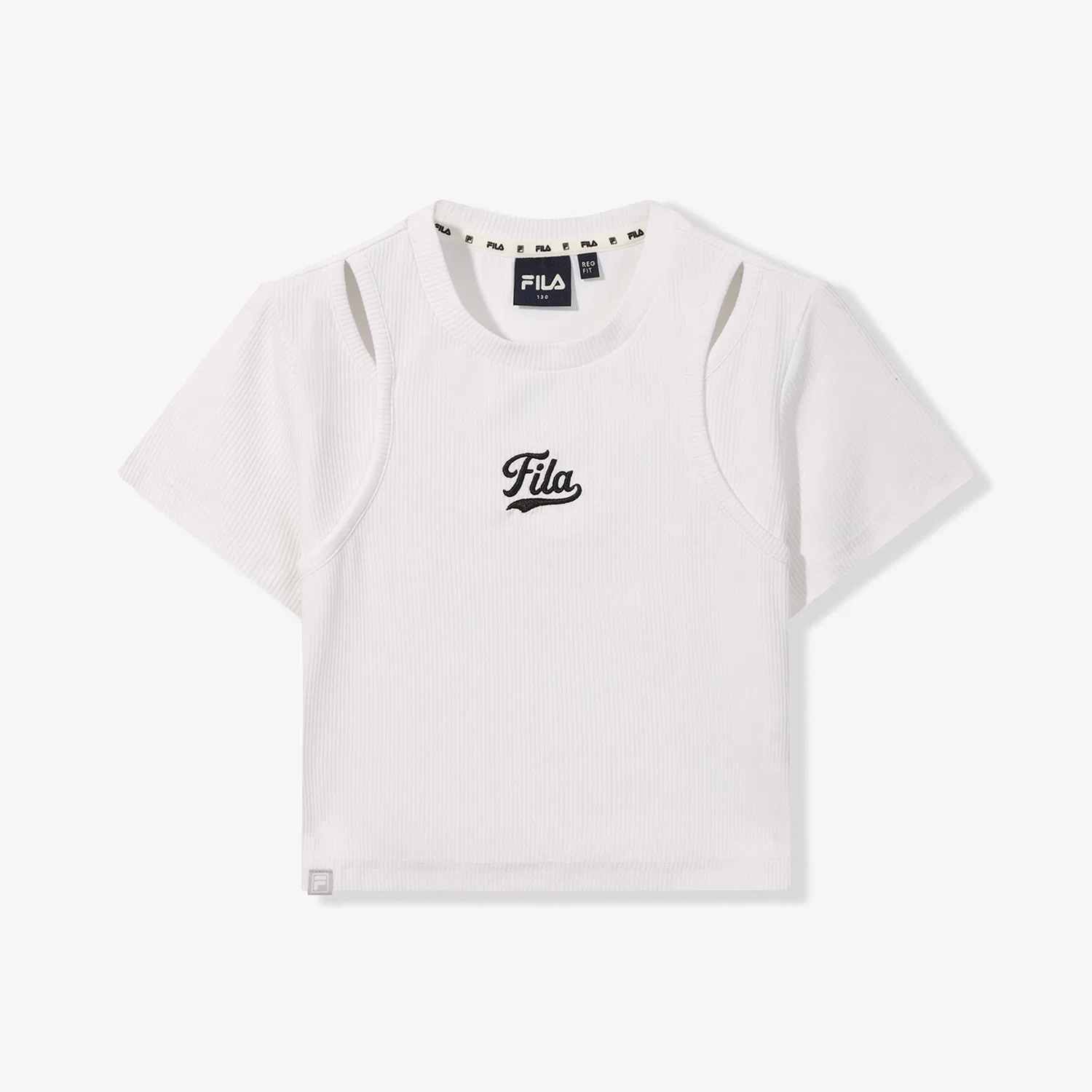 Детская футболка с разрезами белого цвета от Fila Kids