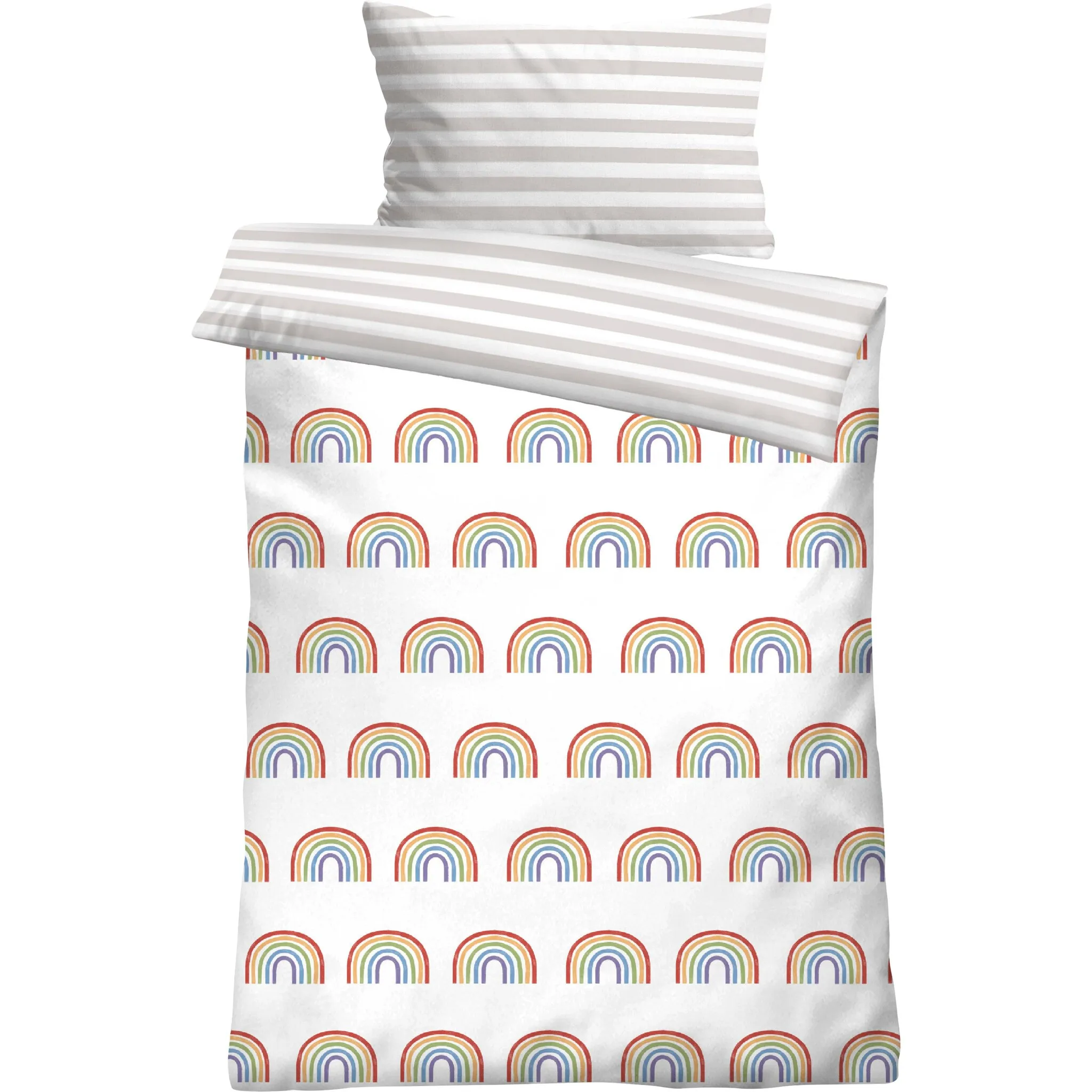 

Детское постельное белье Biberna «Фабио» с большой радугой, белый