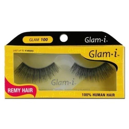 

100 полных полосок человеческих волос ресниц черного цвета 0,4 унции Glam-I
