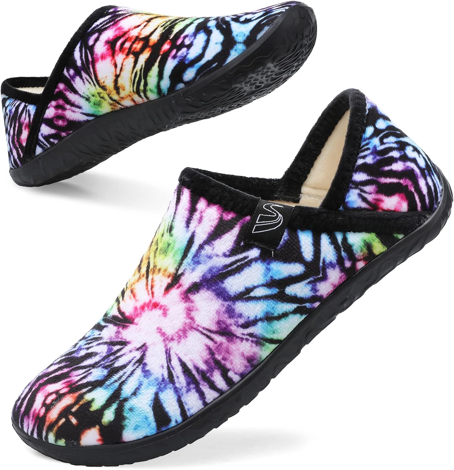 

Домашние тапочки Spesoul Fuzzy House для женщин и мужчин, закрытая задняя часть, легкие, с мягкой искусственной меховой подкладкой, тапочки-носки для дома, спальни, офиса, йоги и прогулок на улице, черный