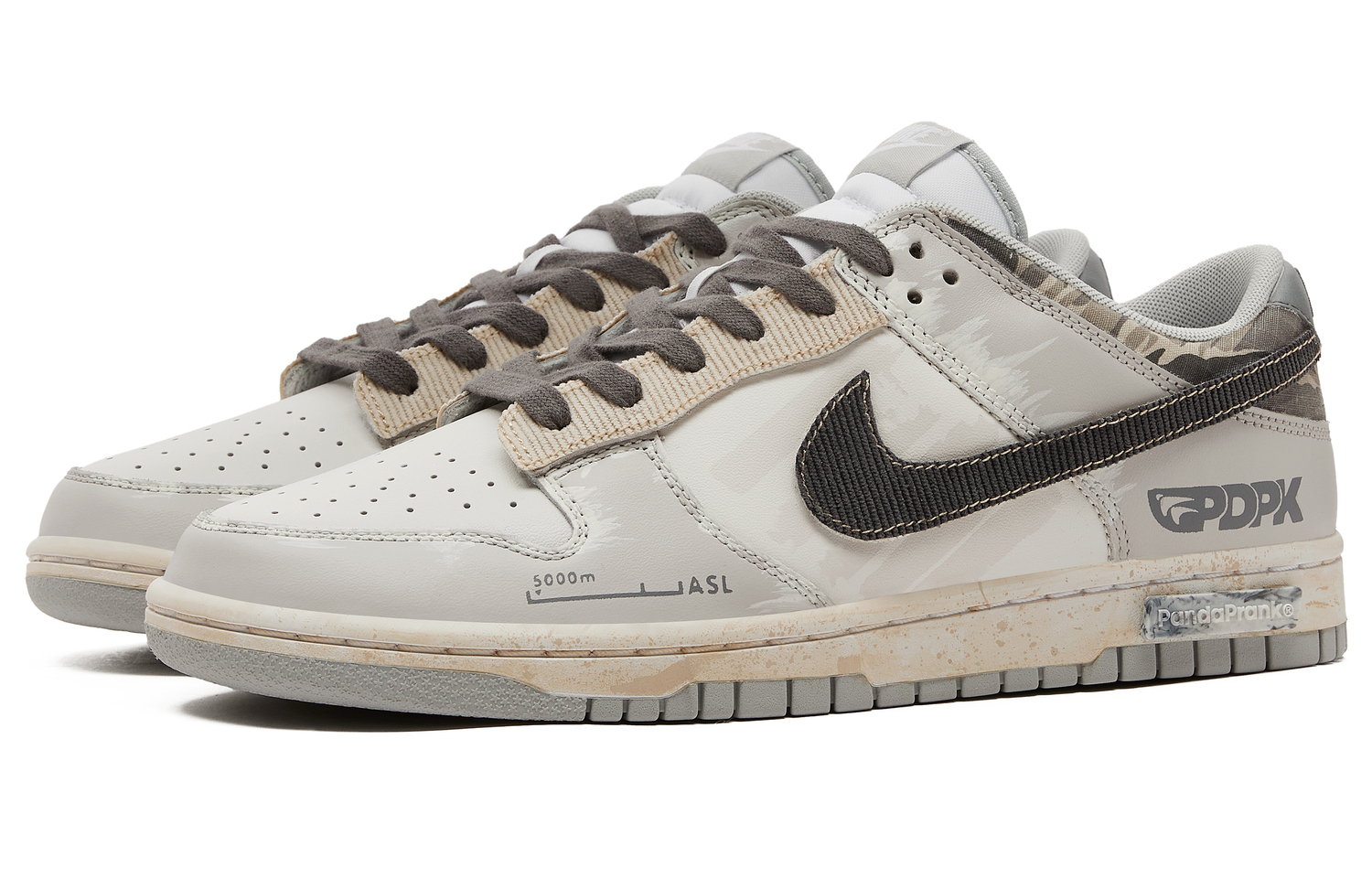Nike Кроссовки для скейтбординга Dunk Abrasion Resistant Low top мужские черно-бело-серые — фото 4