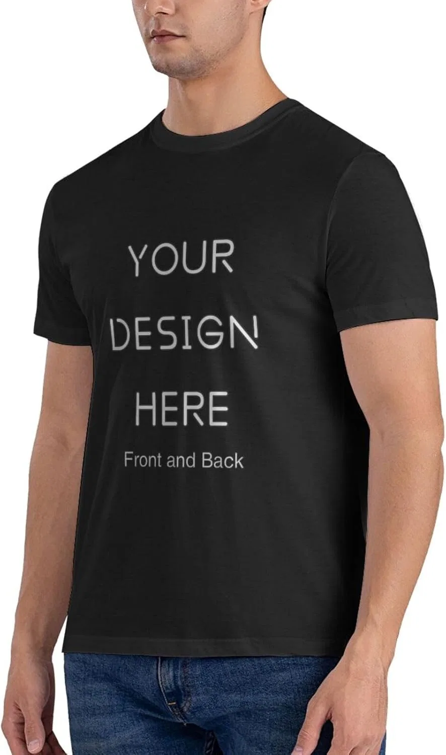 Футболка с принтом, Custom, Black — фото 2