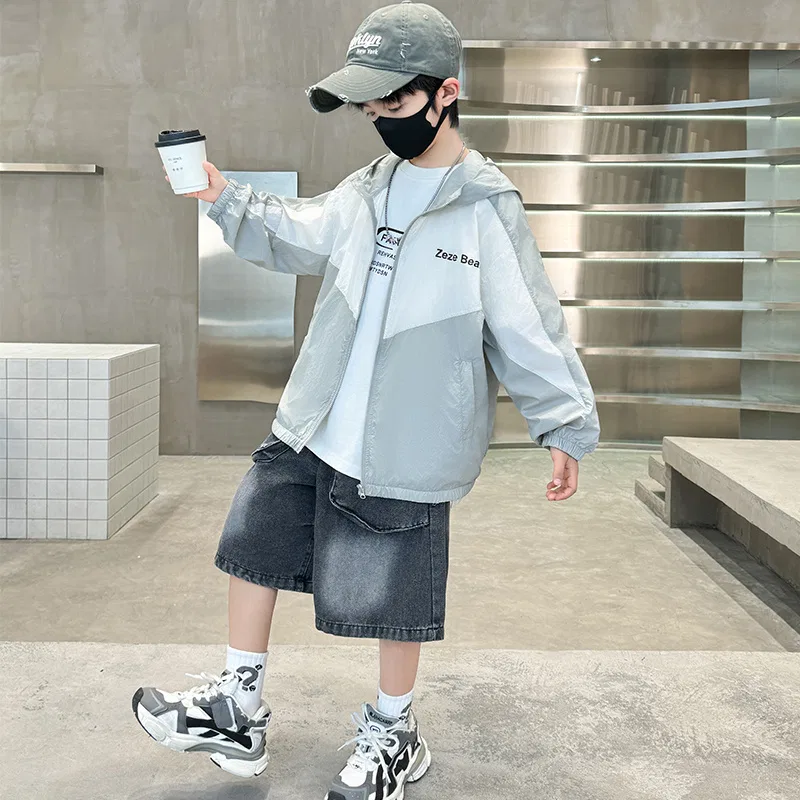 Детская куртка Outdoor Wear бежево-серая EASTERN CAMEL, Beige & Gray — фото 3