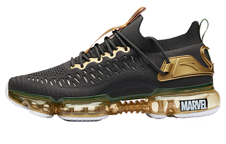 

Кроссовки Marvel X для бега мужские с низким верхом, черные/золотые Anta
