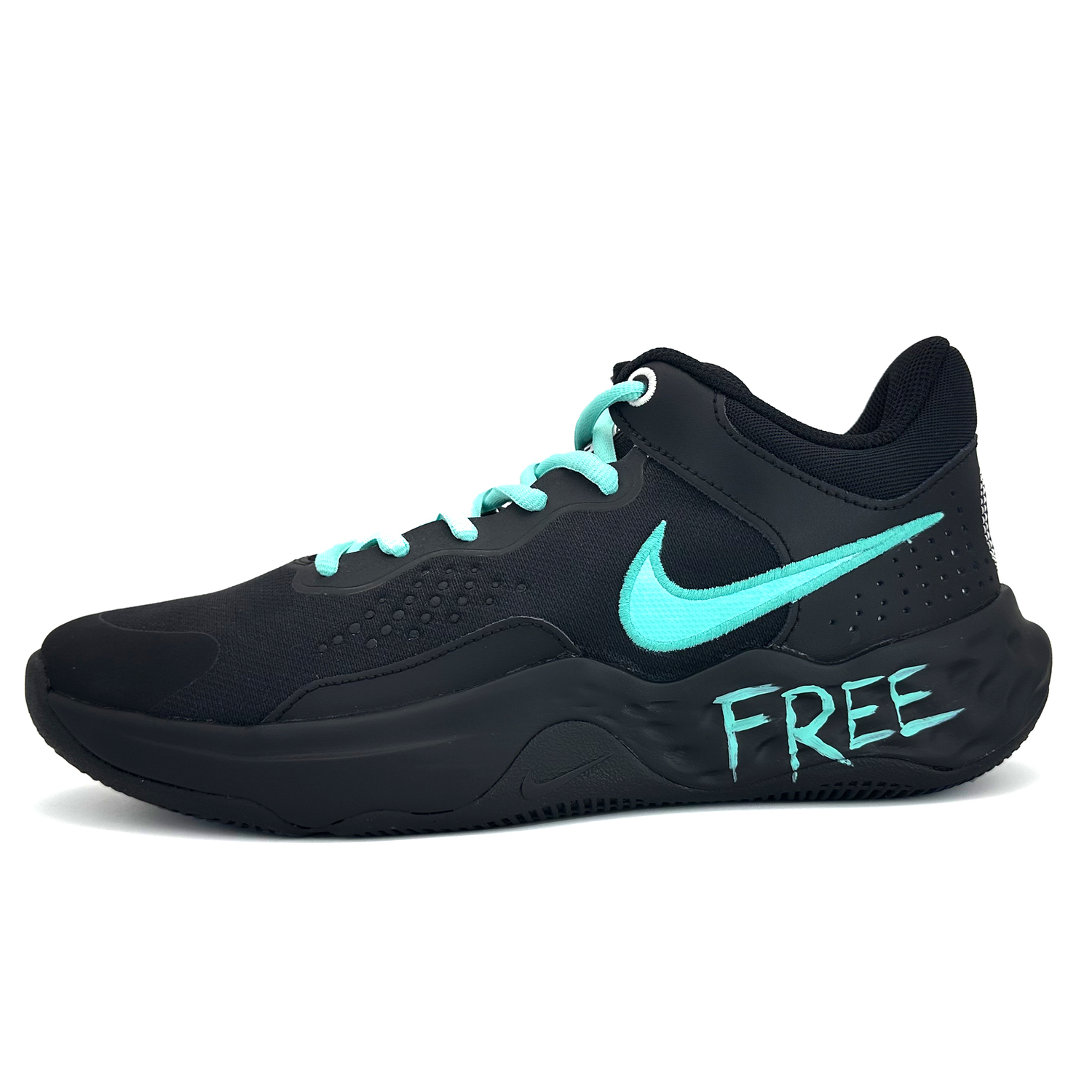 

Nike Кроссовки Fly By Mid 3 Black Green Quick Slip Resistant Abrasion Resistant Mid top Basketball Shoes Men's Green