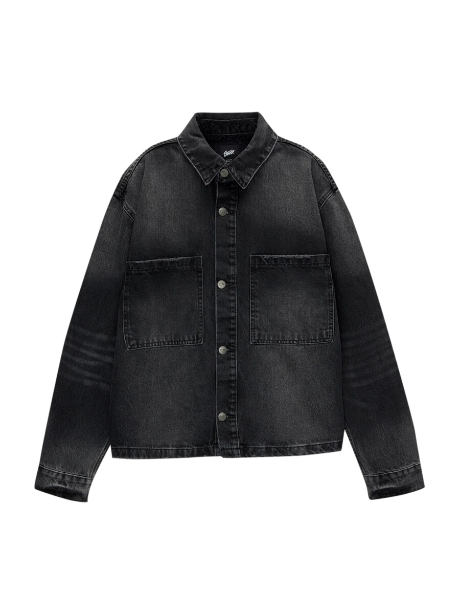 

Межсезонная куртка обычного кроя Pull&Bear, черный деним