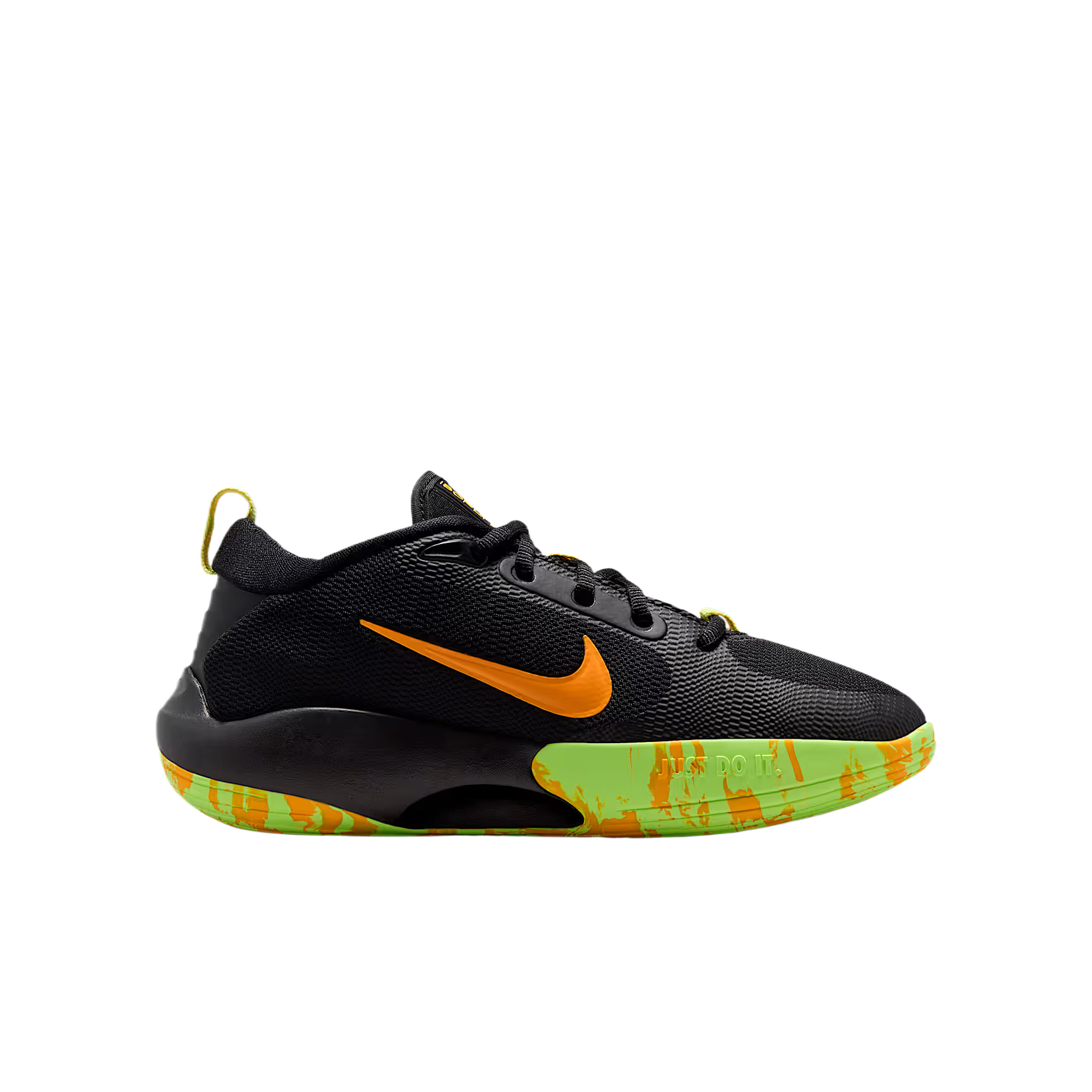 ISOFLY Rebound And Breathable Low top Детские баскетбольные кроссовки Unisex Nike, черный/explosion зеленый желтый/laser оранжевый — фото 3
