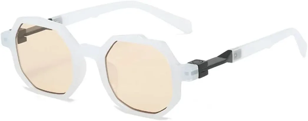 

Солнцезащитные очки неправильной квадратной формы для женщин и мужчин, для вождения, рыбалки, с защитой от УФ-излучения UV400, класса люкс UATXTAU, White