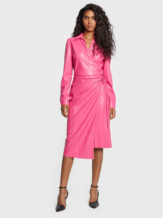 

Платье из искусственной кожи, стандартного кроя Msgm, розовый