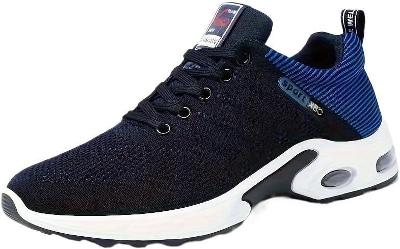 

Мужские спортивные кроссовки сникеры, удобные дышащие с сеткой, мужские слипоны - идеальны для бега, прогулок и повседневной носки Hhhchpm, синий