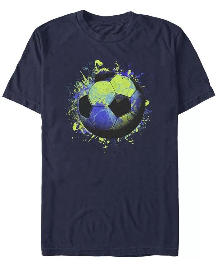 

Мужская футболка с коротким рукавом Generic Additude Soccer Splat Fifth Sun, синий