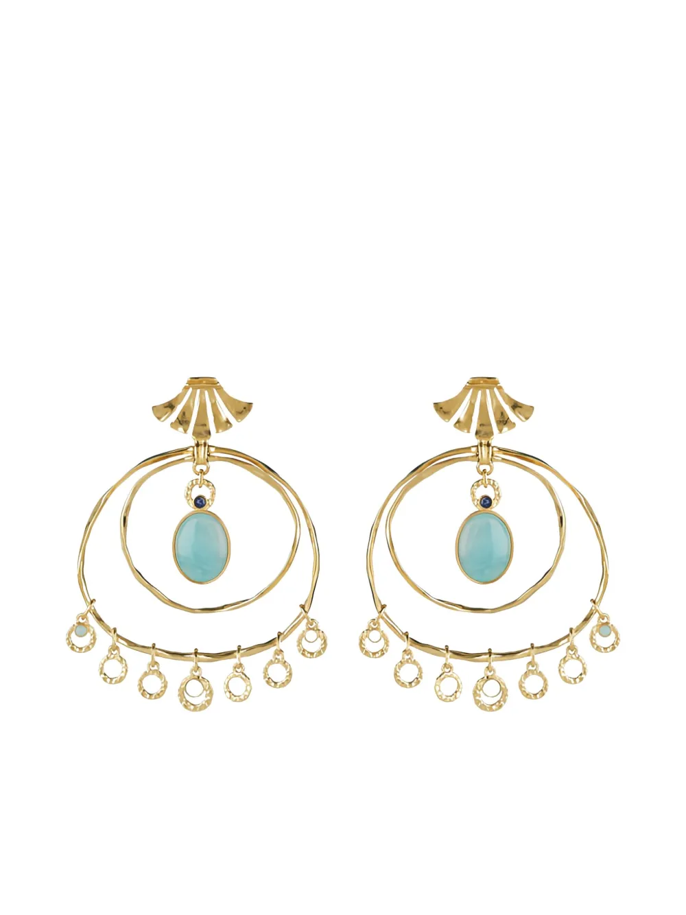 

Серьги с камнями в форме круга CHLOÉ, золотой