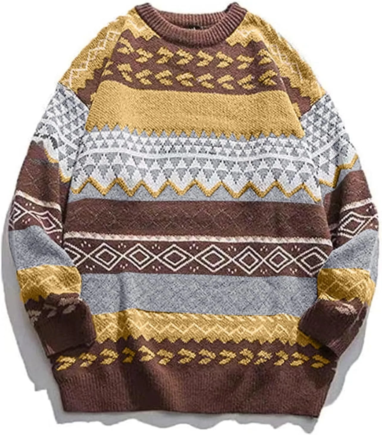 

PEHMEA мужской свитер в винтажном стиле с полосками, оверсайз