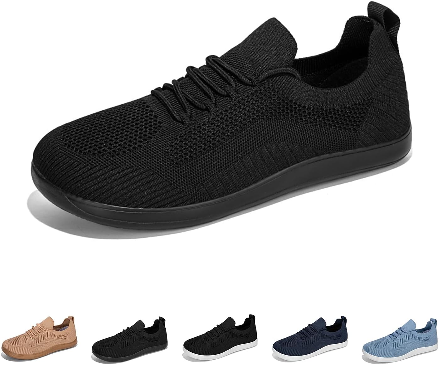 

Кроссовки с сеткой для мужчин и женщин, с широкой пяткой и носком, босоногообразные, большого размера, повседневные спортивные, женская обувь Generic, черный