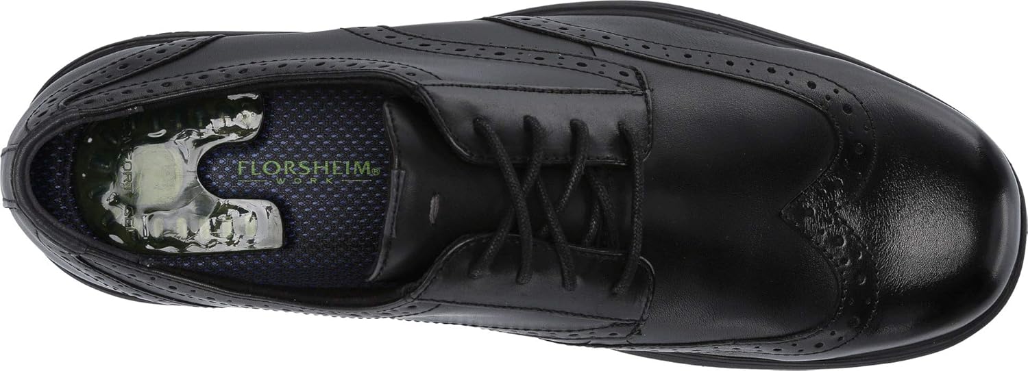 Мужские оксфорды Florsheim Work Loedin Wingtip Oxford ST, черный — фото 2
