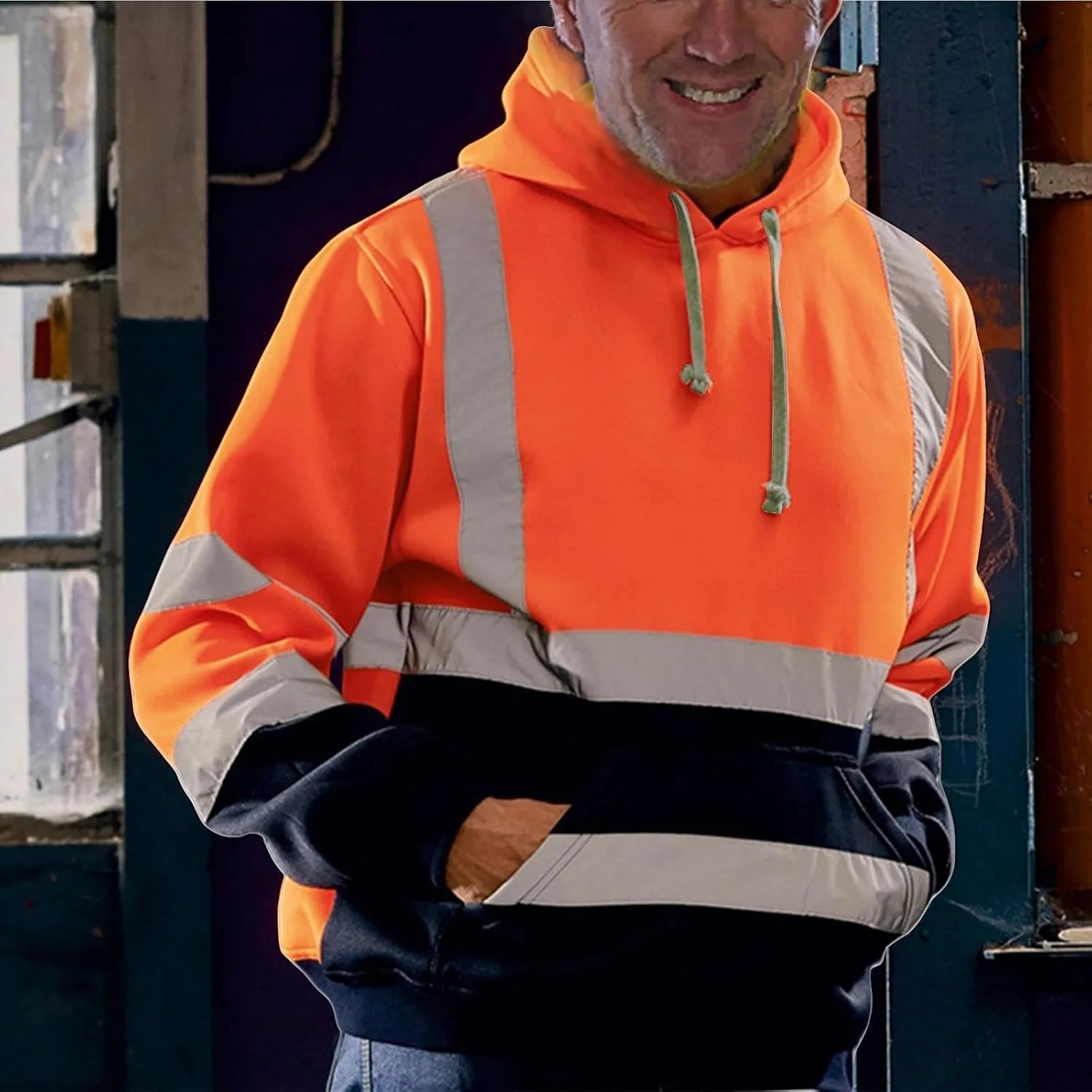 Худи Hi Vis светоотражающее для мужчин и женщин — фото 2