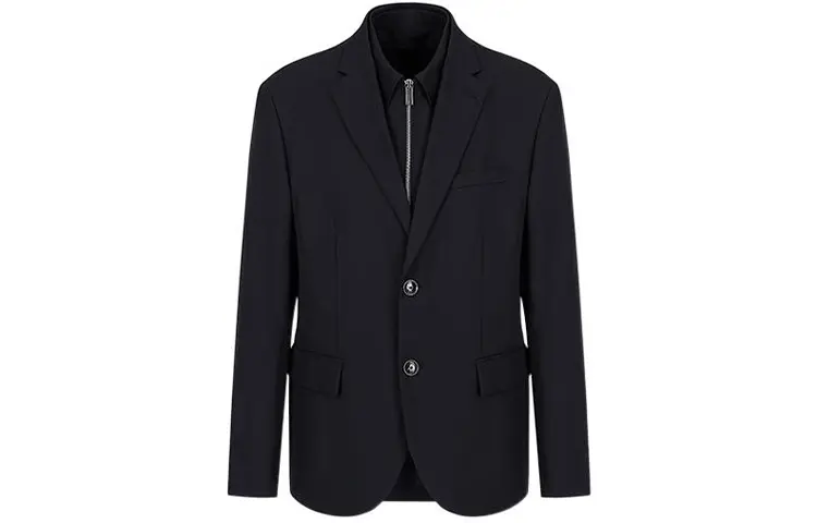EMPORIO ARMANI Мужское пальто для делового костюма морской синий SS22, Marine Blue — фото 3