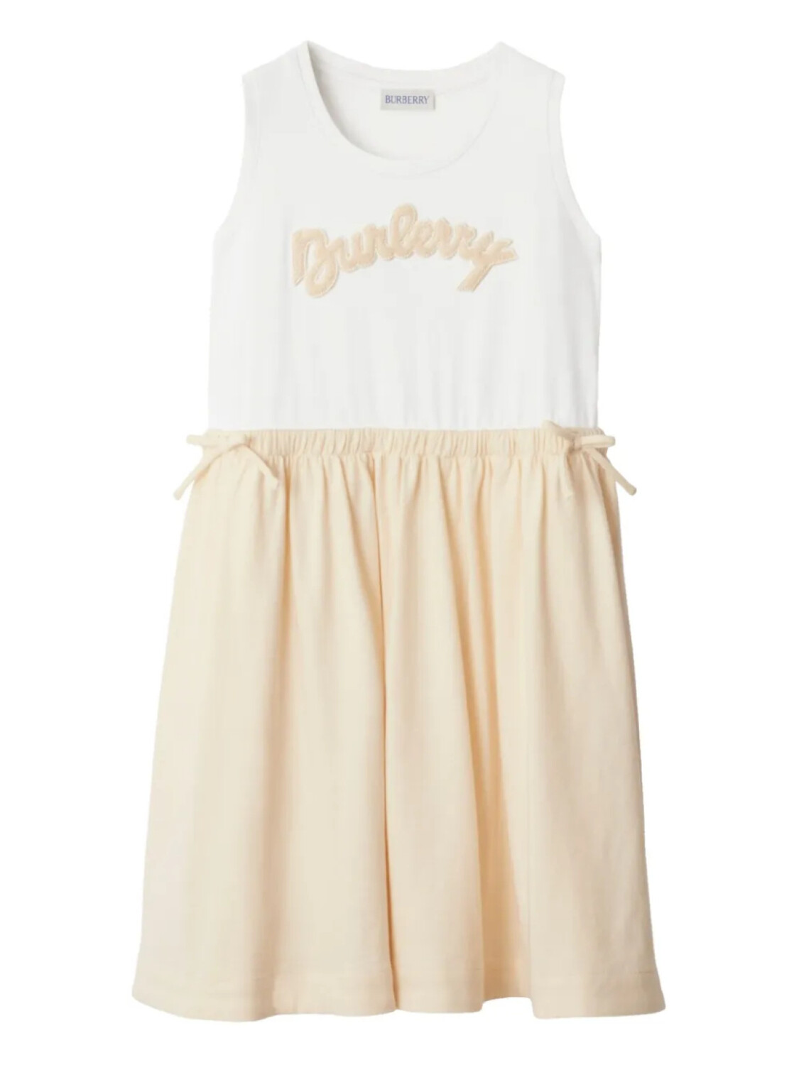 

Платье из хлопка с логотипом Burberry Kids, белый